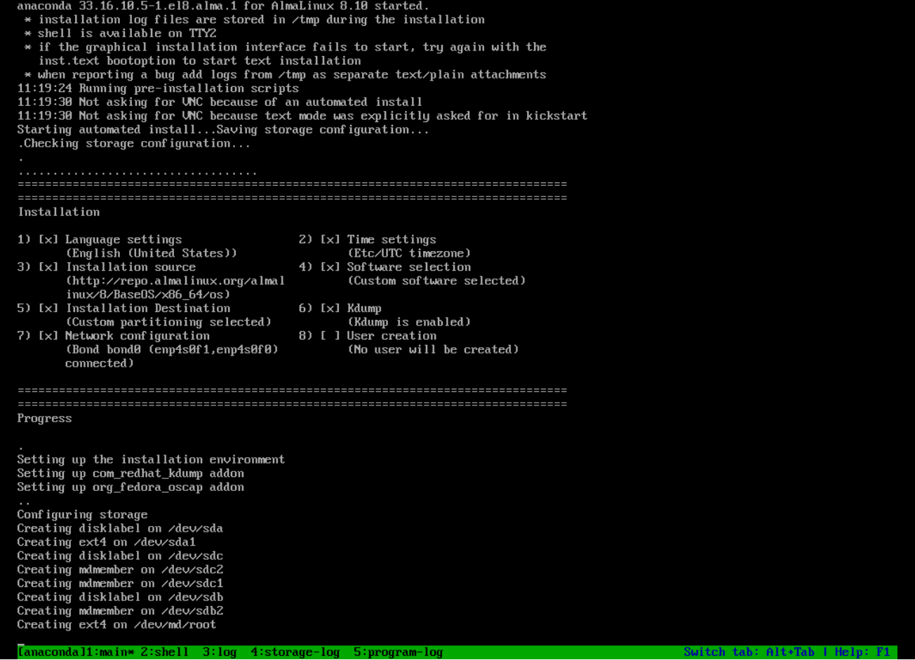 AlmaLinux Anaconda installer